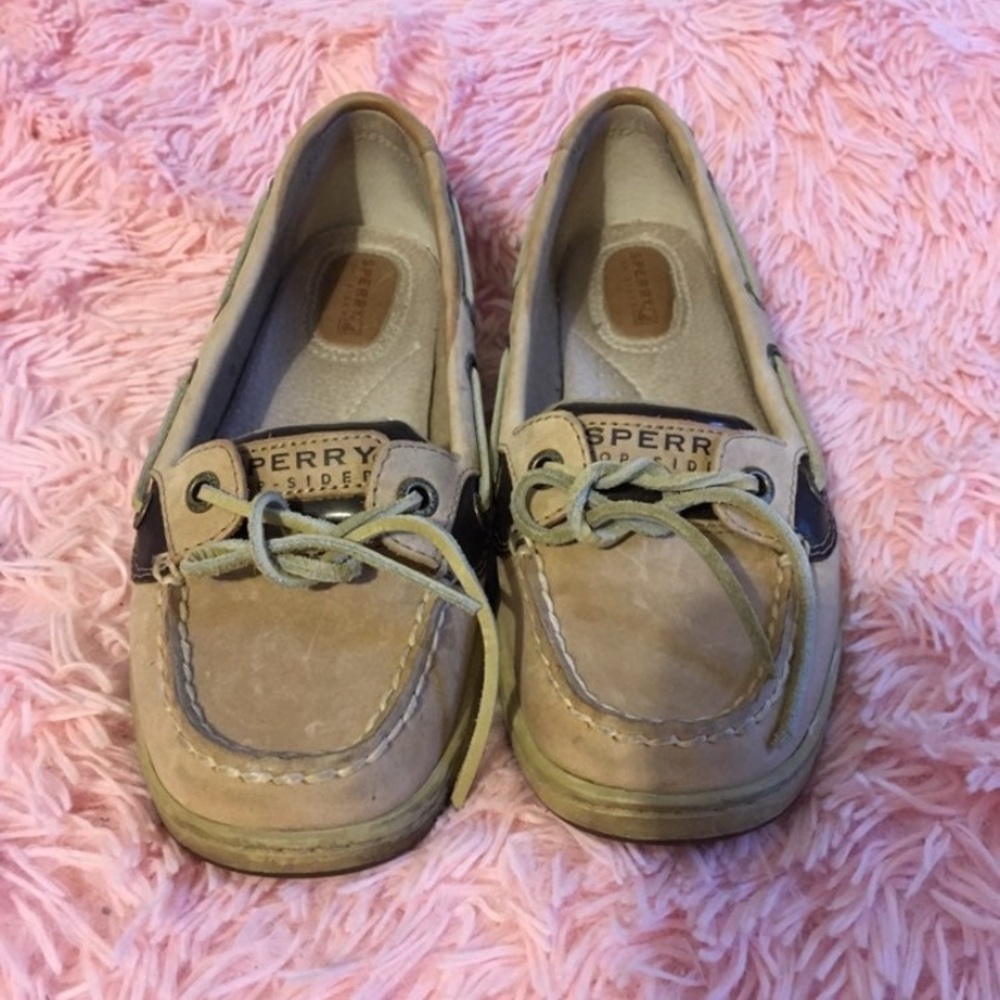 Sperry Top Siders Boat Shoes Tan Leopard Cheetah Print Womens Size US 6.5M